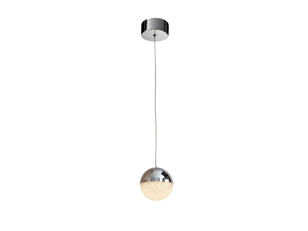 Висяща LED лампа Sphere със сфера Ø12 см в хром – изглед 4