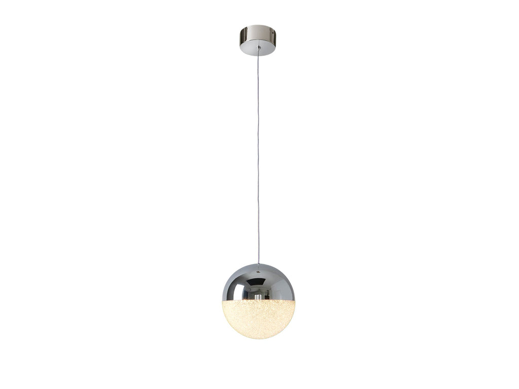 Висяща LED лампа Sphere със сфера Ø20 см в хром – изглед 4
