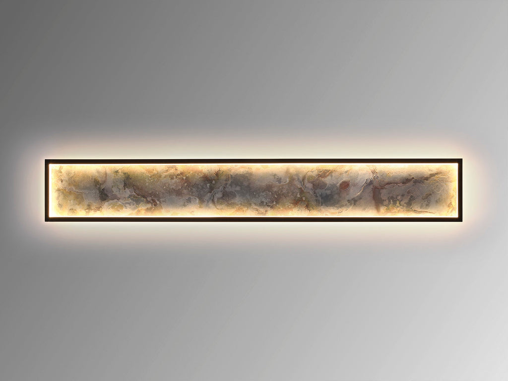 Стенна LED лампа Stone L100 от гипс в бяло – изглед 2