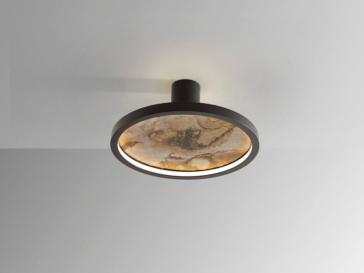 Стенна LED лампа Stone D30 от гипс в бяло – изглед 2