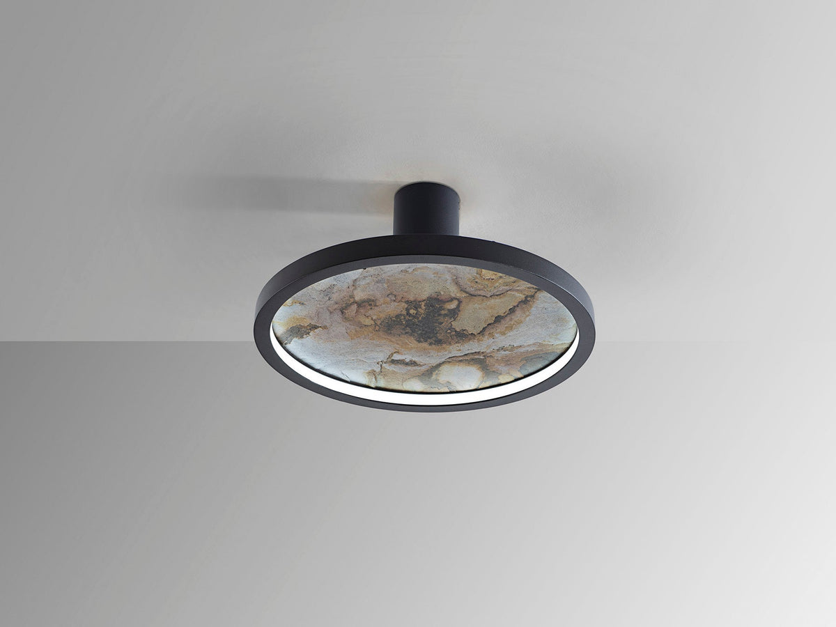 Стенна LED лампа Stone D30 от гипс в бяло – изглед 4