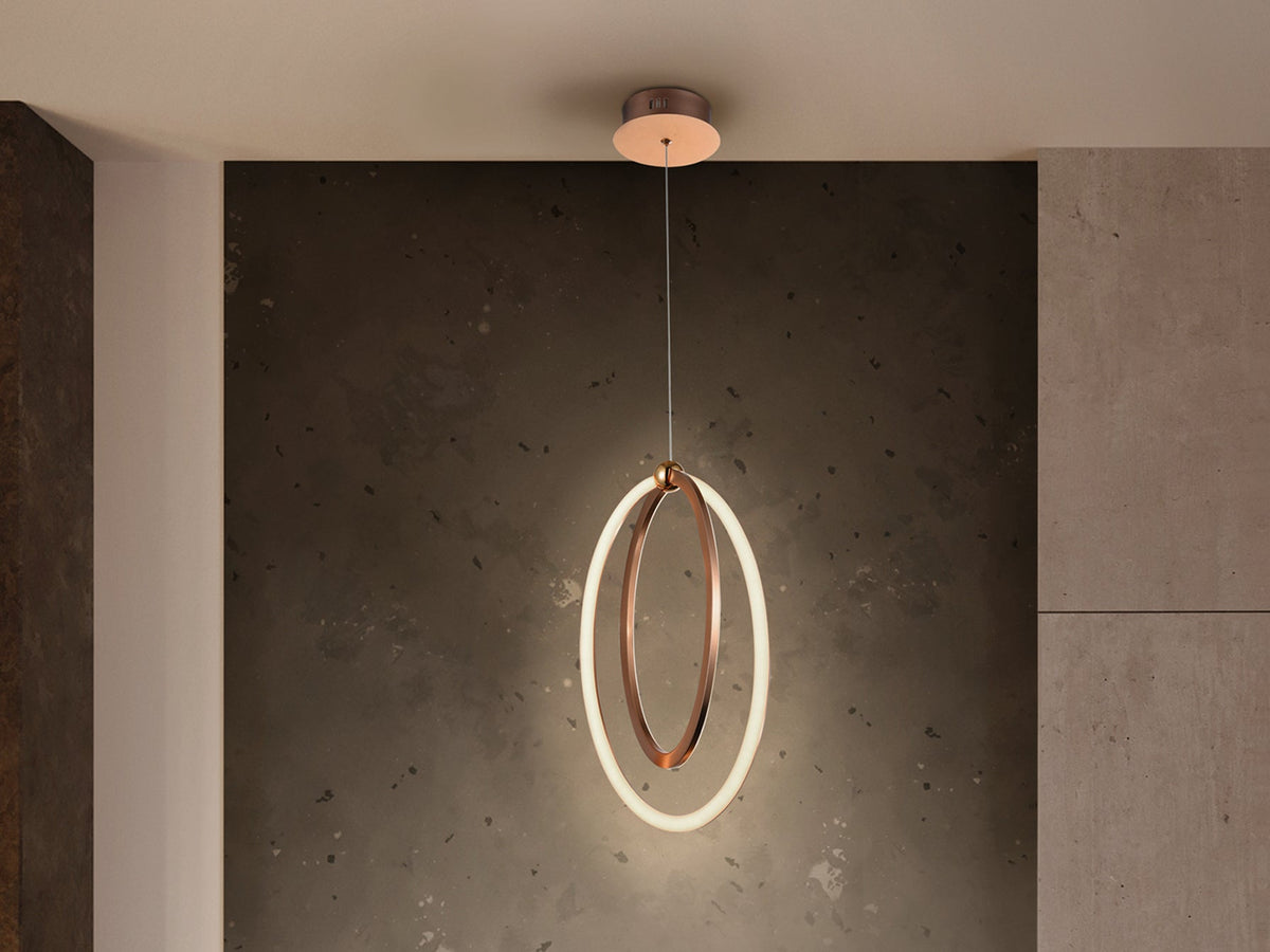 Висяща LED лампа Ocellis 22W в розово злато
