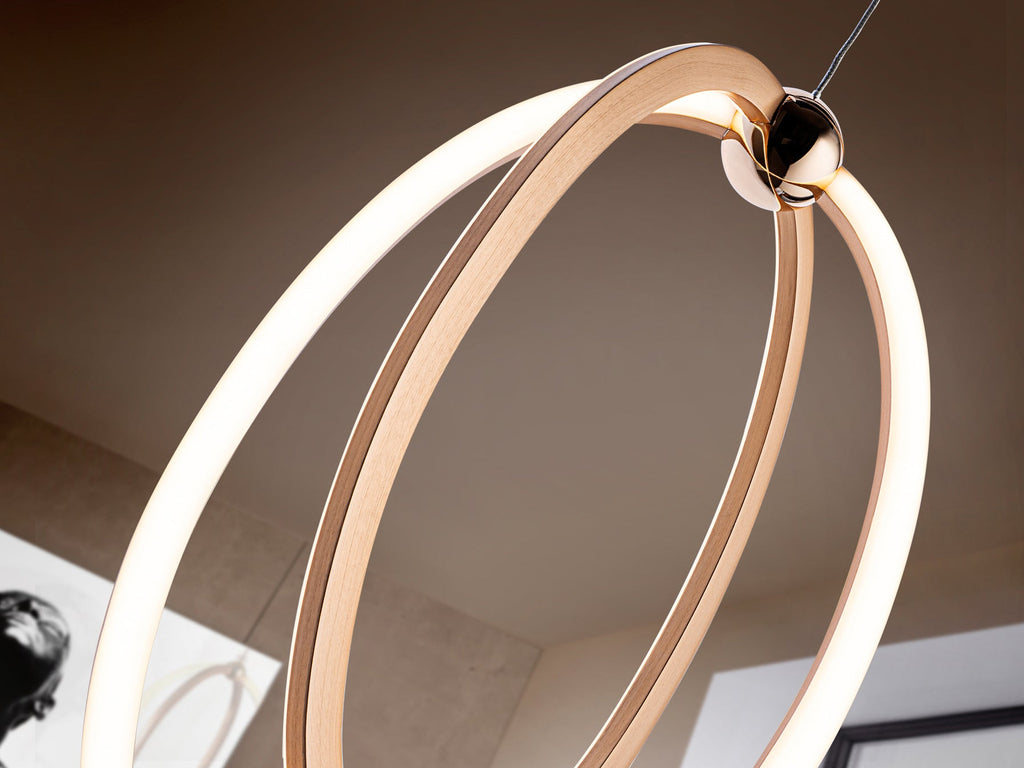 Висяща LED лампа Ocellis 22W в розово злато – изглед 2